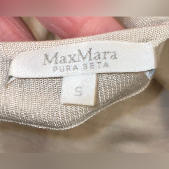 MaxMara Pura Seta Women’s Silk Wrap Style Overlay Blouse Oatmeal Color Size S - Picture 3 of 4